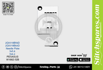 Strong-H 2Q0018B56D 3x5.6mm Needle Plate Pegasus W1662-32B Flatlock (Interlock) Sewing Machine Spare Part