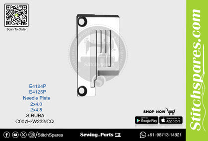 E4124P NEEDLE PLATE SIRUBA C007H-W222-CQ (2×4.0) SEWING MACHINE SPARE PART