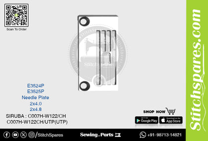Strong-H E3525P 2×4.8mm Needle Plate Siruba C007H-W122CH/UTP(UTP) Flatlock (Interlock) Sewing Machine Spare Part