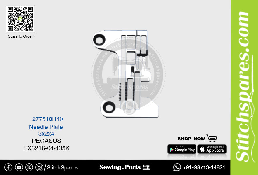STRONG H 277518R40 Nadelplatte PEGASUS EX3244-03-333K (3×2×4) Nähmaschinen-Ersatzteil