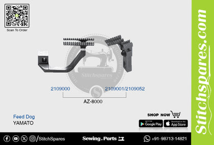 Strong-H 2109000 / 2109001 / 2109052 Feed Dog Yamato AZ8000 Industrial Sewing Machine Spare Part