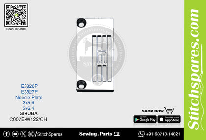 Strong-H E3827P 3×6.4mm Needle Plate Siruba C007E-W122/CH Flatlock (Interlock) Sewing Machine Spare Part