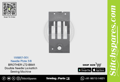 Strong-H 155857-001 3/8 Needle Plate Brother LT2-B845 -5-UT Double Needle Lockstitch Sewing Machine Spare Part