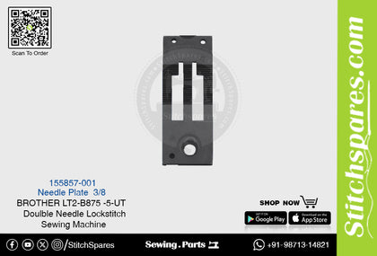 Strong-H 155857-001 3/8 Needle Plate Brother LT2-B875 -5-UT Double Needle Lockstitch Sewing Machine Spare Part