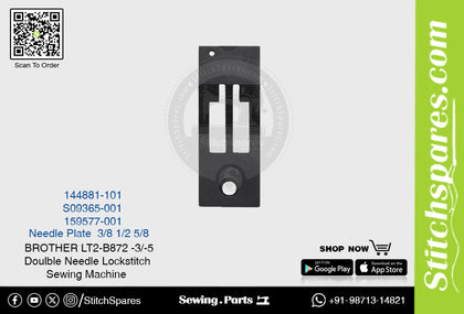 Strong-H 144881-101 3/8 Needle Plate Brother LT2-B872 -3/-5 Double Needle Lockstitch Sewing Machine Spare Part
