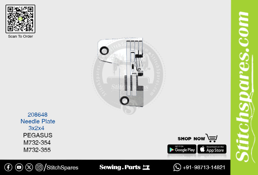 STRONG-H 208648 Nadelplatte PEGASUS M732-355 (3×2×4) Nähmaschine Ersatzteil
