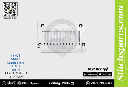 STRONG-H 14-028 NEEDLE PLATE KANSAI SPECIAL 1412-PSSM (12×3-16) SEWING MACHINE SPARE PART