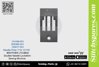 Strong-H S09365-001 1/2 Needle Plate Brother LT2-B845 -7 Double Needle Lockstitch Sewing Machine Spare Part