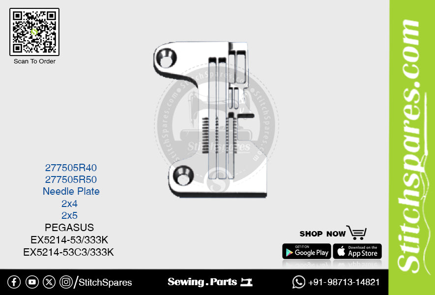 STRONG H 277505R40 Placa de aguja PEGASUS EX5214 53 333K (2×4) Repuesto para máquina de coser