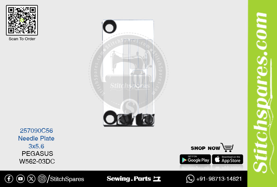 STRONG H 257090C56 Placa de aguja PEGASUS W562-03DC (3×5.6) Repuesto para máquina de coser