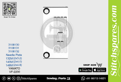 Strong-H 3108130 132M(2×3.2)mm Needle Plate Yamato VF-2200 Flatlock (Interlock) Sewing Machine Spare Part