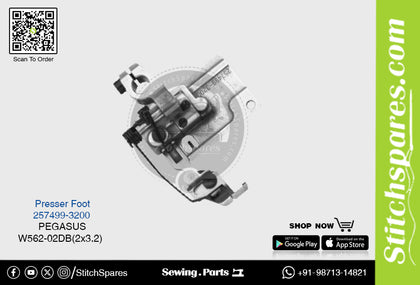 Strong-H 257499-3200 Presser Foot Pegasus W562-02DB (2×3.2mm) Industrial Sewing Machine Spare Part