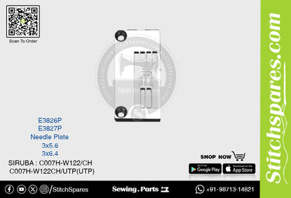 E3826P NEEDLE PLATE SIRUBA C007E-W122-CH (3×5.6) SEWING MACHINE SPARE PART