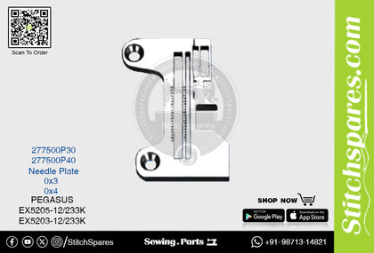 STRONG H 277500P40 Needle Plate PEGASUS EX5203 12 233K (0×4) Sewing Machine Spare Part