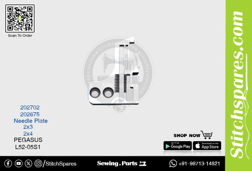 STRONG-H 202675 Nadelplatte PEGASUS L52-05S1 (2×4) Nähmaschine Ersatzteil