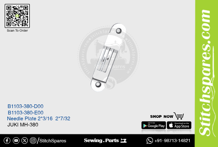 Strong-H B1103-380-D00 Stichplatte Juki Mh-380 (2x3-16) Nähmaschine Ersatzteil