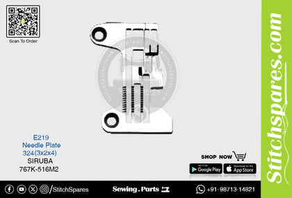 Strong-H E219 324(3×2×4)mm Needle Plate Siruba 767K-516M2 Overlock Sewing Machine Spare Part