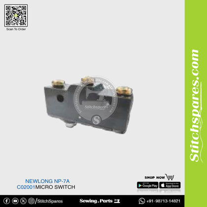 C02001 Micro Switch NEWLONG NP-7A Bag Closer Sewing Machine Spare Part