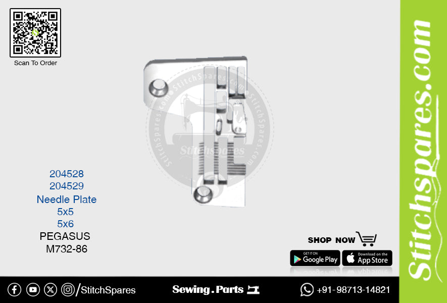 STRONG-H 204528 Nadelplatte PEGASUS M732-86 (5×5) Nähmaschine Ersatzteil