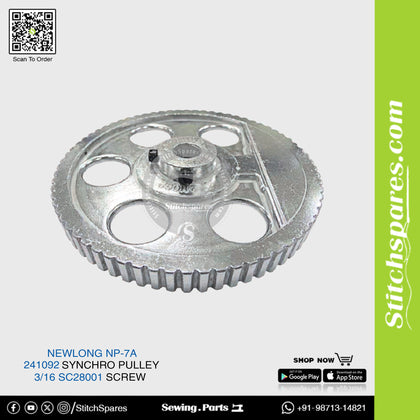 241092 Synchro Pulley NEWLONG NP-7A Bag Closer Sewing Machine Spare Part