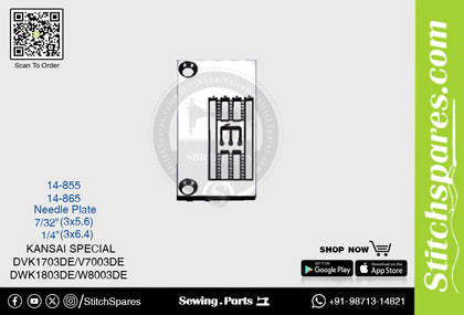 STRONG-H 14-855 NEEDLE PLATE KANSAI SPECIAL DVK-1703DE-V7003DE-7-32 (3×5.6) SEWING MACHINE SPARE PART