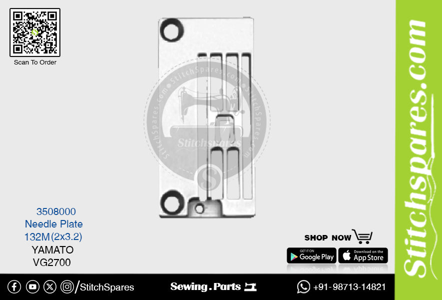 3508000 STICHPLATTE YAMATO VG-2700-132M (2×3.2) NÄHMASCHINE ERSATZTEIL