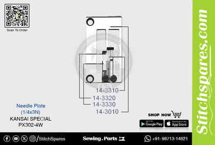 Strong H 14-3010 Needle Plate Kansai Special PX302-4W Double Needle Lockstitch Sewing Machine Spare Part