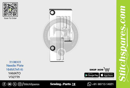 Strong-H 3108003 164M(3×6.4)mm Needle Plate Yamato VG2735 Flatlock (Interlock) Sewing Machine Spare Part