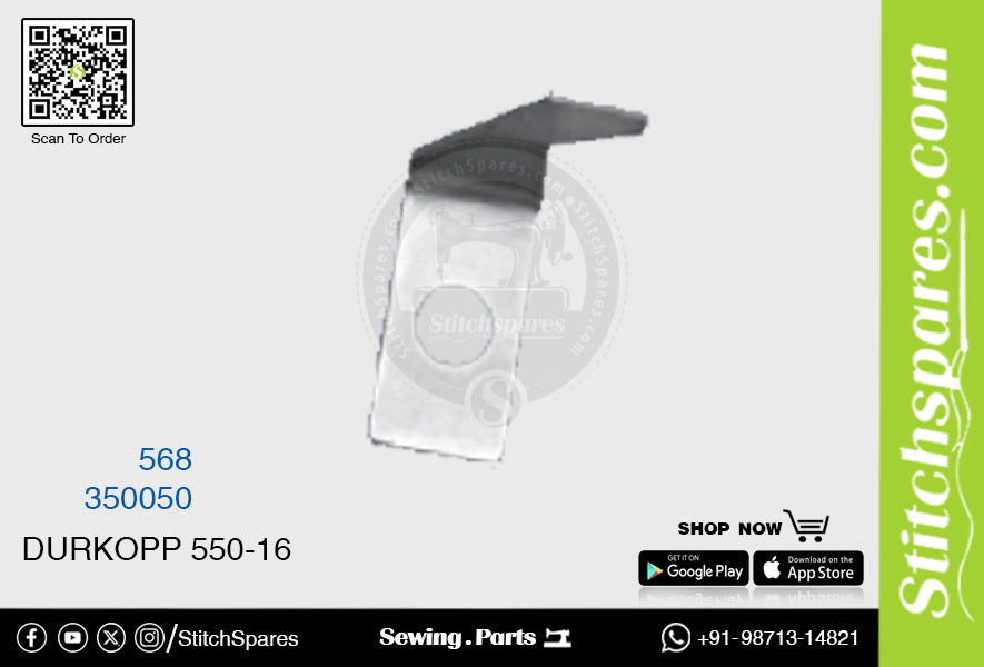 568 350050 Cuchillo (hoja) Máquina de coser Durkopp 550-16