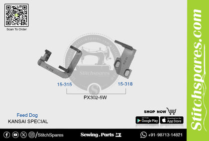 Strong-H 15-315 / 15-318 Feed Dog Kansai Special PX302-5W Industrial Sewing Machine Spare Part