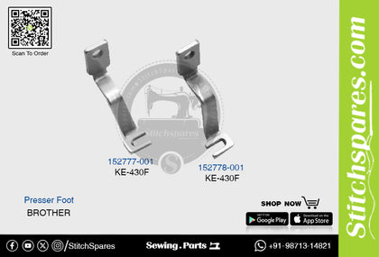 Strong-H 152777-001 / 152778-001 Presser Foot Brother KE-430F Industrial Sewing Machine Spare Part