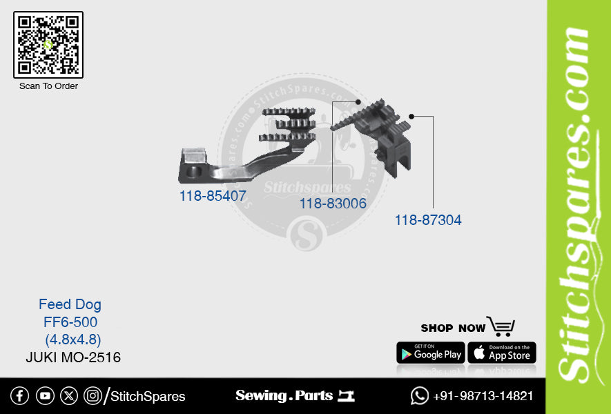 Strong-H 118-85407 Feed Dog Juki Mo-2516-Ff6-500 (4.8×4.8) Repuesto para máquina de coser