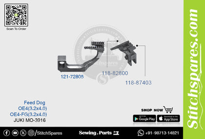 Strong H 121-72805 / 118-82800 / 118-87403 Feed Dog Juki MO-3916 OE4(3.2?4.0mm) OE4-FG(3.2?4.0mm) Double Needle Lockstitch Sewing Machine Spare Part