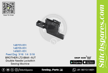 Strong-H 148703-001 3/16 Feed Dog Brother LT2-B845 -5-UT Double Needle Lockstitch Sewing Machine Spare Part