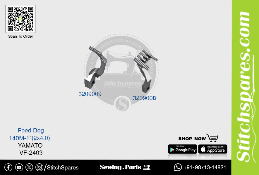 Strong-H 3209009 / 3209008 140M-11(2×4.0)mm Transporteur Yamato VF2403 Flatlock (Interlock) Nähmaschine Ersatzteil