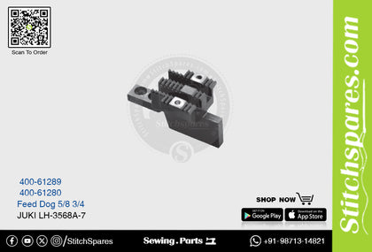 Strong H 400-61289 5/8 Feed Dog Juki LH-3568A-7 Double Needle Lockstitch Sewing Machine Spare Part