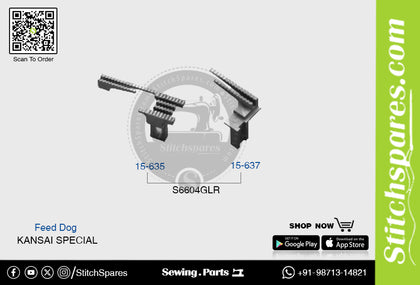 Strong-H 15-635 / 15-637 Feed Dog Kansai Special S6604GLR Industrial Sewing Machine Spare Part