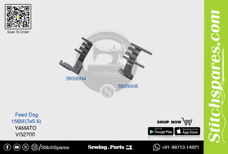 3509004 फ़ीड डॉग यामाटो VG-2700-156M (3×5.6) सिलाई मशीन स्पेयर पार्ट