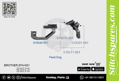 Strong H S19240-001 Feed Dog Brother EF4-N21 Overlock Sewing Machine Spare Part