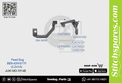 Strong-H 124-78707 Feed Dog Juki Mo-3314e-Be6-42h-S170 (2.2×3.6) Sewing Machine Spare Part