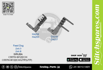 D4206 Feed Dog Siruba C007h-W122-Ch (2×4.0) Sewing Machine Spare Part