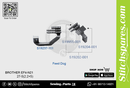 Strong H S19237-101 Feed Dog Brother EF4-N21 Overlock Sewing Machine Spare Part