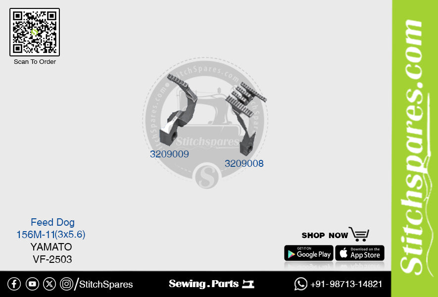 Strong-H 3209009 / 3209008 156M-11(3×5.6)mm Transporteur Yamato VF2503 Flatlock (Interlock) Nähmaschine Ersatzteil