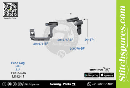 STRONGH 204676-BF Feed Dog PEGASUS M752-13 (2×4) Sewing Machine Spare Part