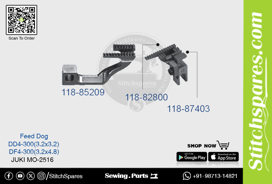 स्ट्रांग-एच 118-85209 फीड डॉग जूकी मो-2516-डीएफ4-300 (3.2×4.8) सिलाई मशीन स्पेयर पार्ट