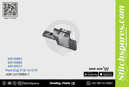 Strong H 400-50011 5/16 Feed Dog Juki LH-3588A-7 Double Needle Lockstitch Sewing Machine Spare Part