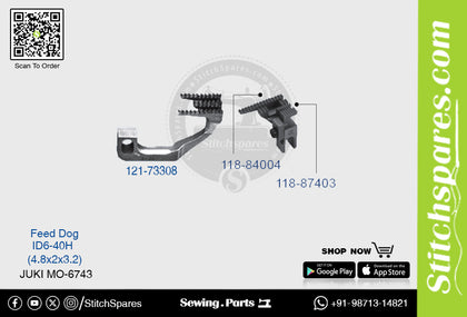 Strong H 121-73308 / 118-84004 / 118-87403 Feed Dog Juki MO-6743 ID6-40H (4.8?2?3.2)mm Double Needle Lockstitch Sewing Machine Spare Part