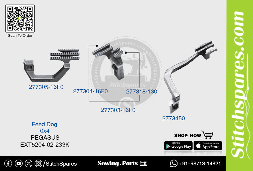 STRONG H 2773450 Feed Dog PEGASUS EXT5214 43 333K (2×4) Repuesto para máquina de coser