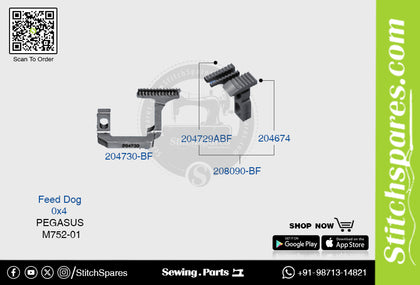 STRONGH 204730-BF Feed Dog PEGASUS M752-01 (0×4) Sewing Machine Spare Part