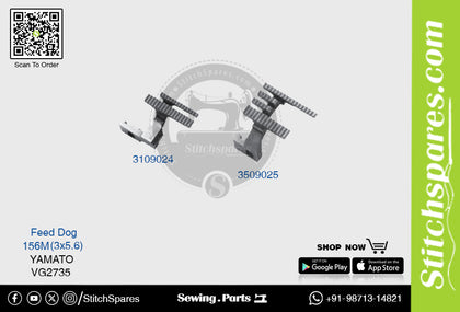 3109024 FEED DOG YAMATO VG-2735-156M (3×5.6) SEWING MACHINE SPARE PART